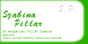szabina pillar business card