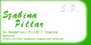 szabina pillar business card